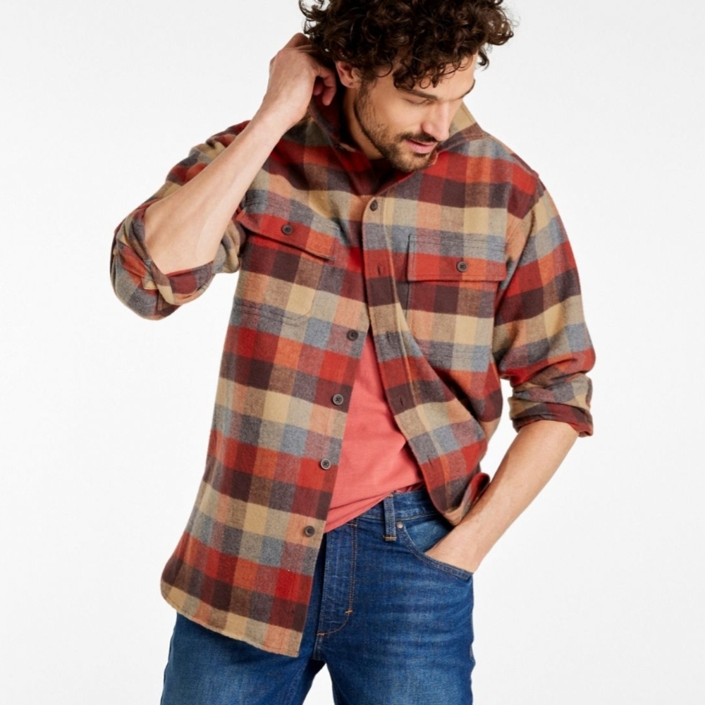 Men's Chamois Shirt, Traditional Fit, Plaid Button-Up